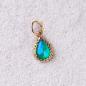 Preview: Chrystal Türkis, vergoldet mit 24K Feingold, Amulett M