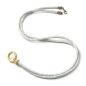 Preview: LightGrey Ibiza 88 GoldShiny, lange Leder Wechselkette