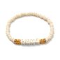 Preview: Boho Armband LOVE Weiß/Gold
