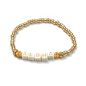 Preview: Boho Armband ALOHA Weiß/Gold