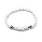 Preview: Boho Armband LOVE Weiß/Silber