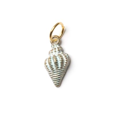 Muschel GoldTürkis, Amulett XS