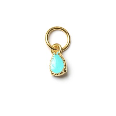Drop Türkis, vergoldet mit 24K Feingold, Amulett XS