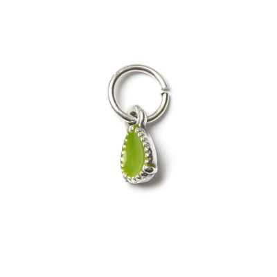 Drop Grün, versilbert mit 999er Feinsilber, Amulett XS