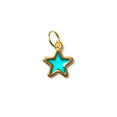 Stern Türkis, vergoldet mit 24K Feingold, Amulett S