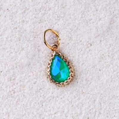 Preview: Chrystal Türkis, vergoldet mit 24K Feingold, Amulett M