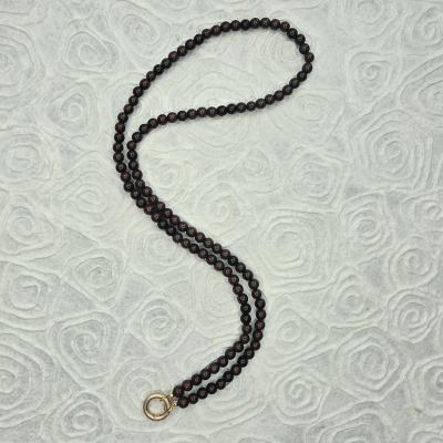 MoccaBrown Designer Steinkette 88, GoldShiny, lange Wechselkette
