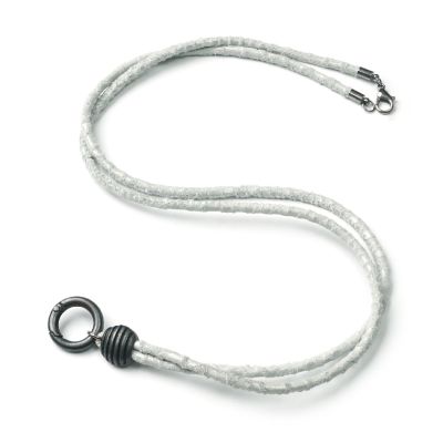 LightGrey Ibiza 88 BlackBeauty, lange Leder Wechselkette