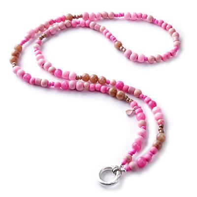 PinkBeach 88 SilverShiny, lange Edelstein Wechselkette