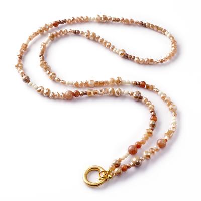 Aruba 88 GoldShiny, lange Edelstein Wechselkette