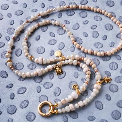 Aloha 88 GoldShiny, lange Edelstein Wechselkette