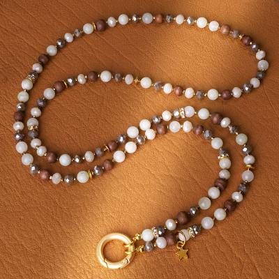 Seren 88 GoldShiny, lange Edelstein Wechselkette
