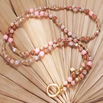 Riona 88 GoldShiny, lange Edelstein Wechselkette