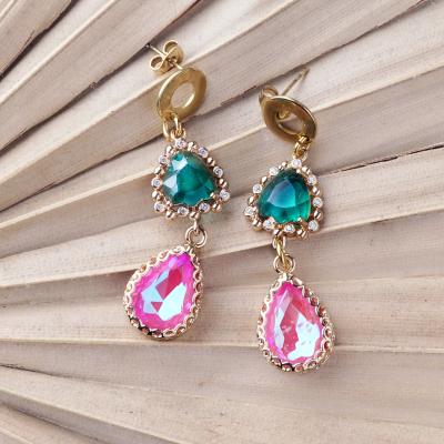 Chrystal Smaragd Rosa, Ohrringe