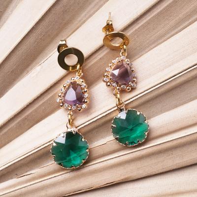 Chrystal Purple Smaragd, Ohrringe