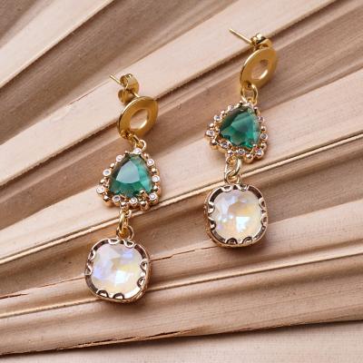 Chrystal Smaragd OffWhite, Ohrringe