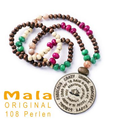 MANTRA Original lange Mala Edelstein Halskette