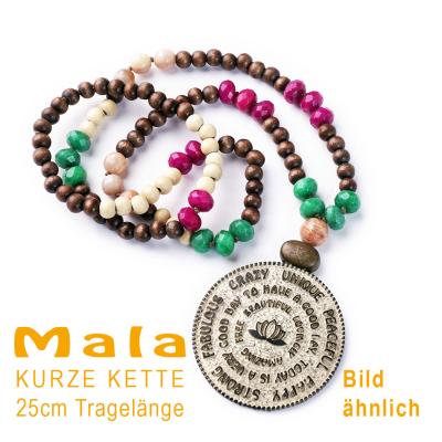 MANTRA S, kurze Mala Edelstein Halskette