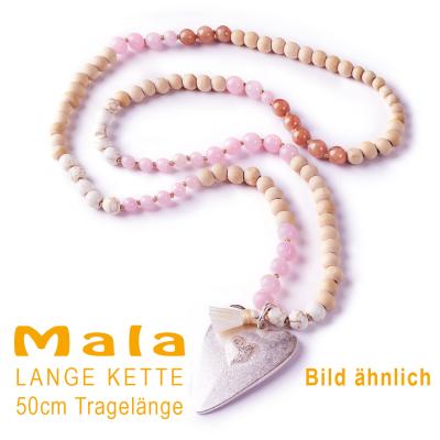 BLISS L, extralange Mala Edelstein Halskette