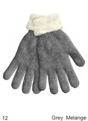 Fingerhandschuhe mit Teddy Krempe Uni Teil 2 - in verschiedenen Farben