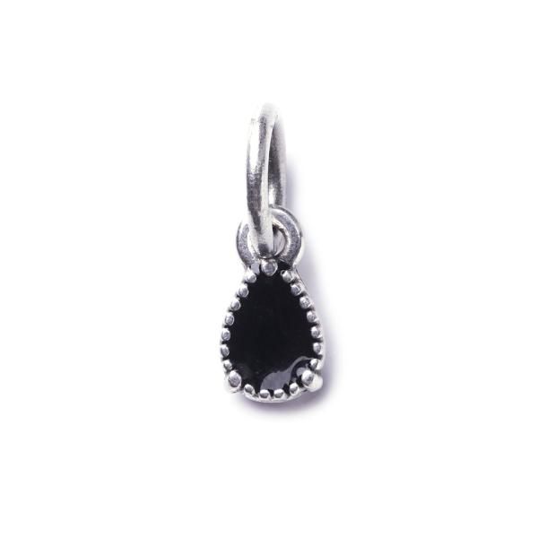 Drop Black, versilbert mit 999er Feinsilber, Amulett XS