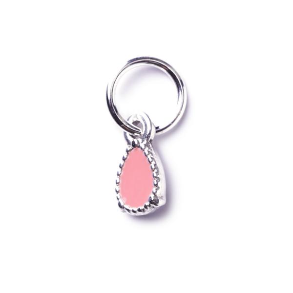 Drop Rose, versilbert mit 999er Feinsilber, Amulett XS