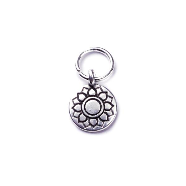 Mandala, versilbert mit 999er Feinsilber, Amulett XS