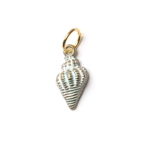 Muschel GoldTürkis, Amulett XS