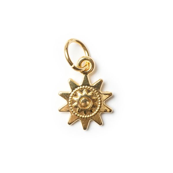 Sonne, vergoldet mit 24K Feingold, Amulett XS