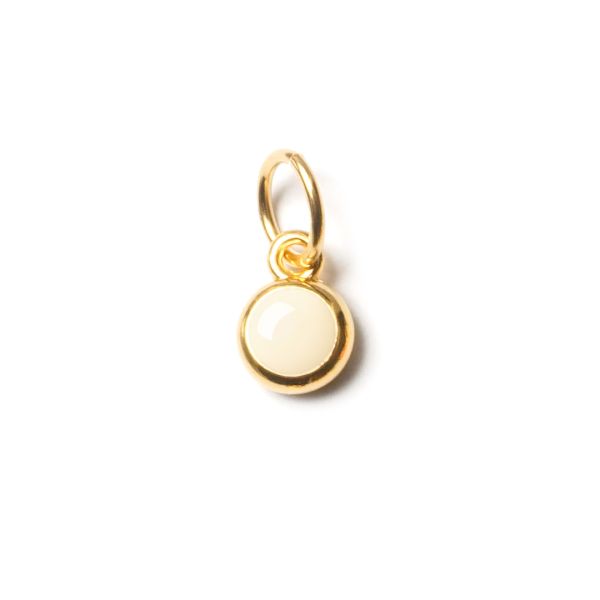 Disco Offwhite,vergoldet mit 24K Feingold, Amulett XS