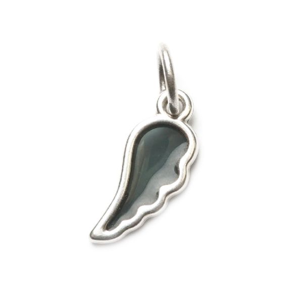 Flügel Schwarz/Silber, versilbert mit 999er Feinsilber, Amulett S