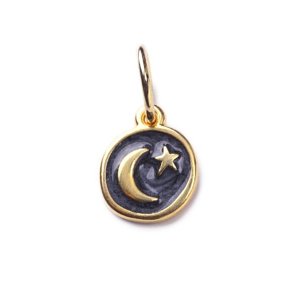 Moon, vergoldet mit 24K Feingold, Amulett S