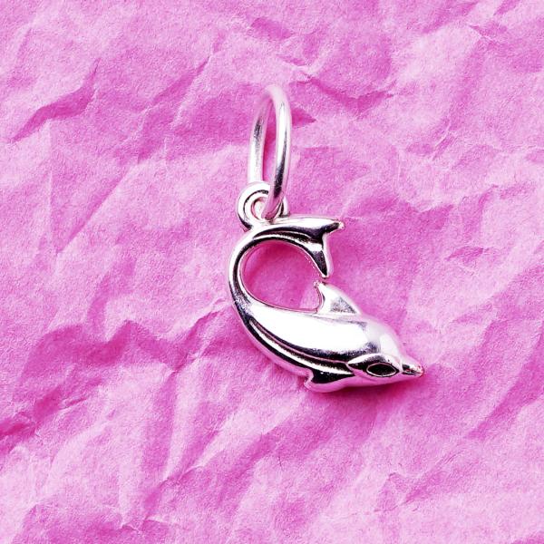 Delfin, versilbert mit 999er Feinsilber, Amulett S