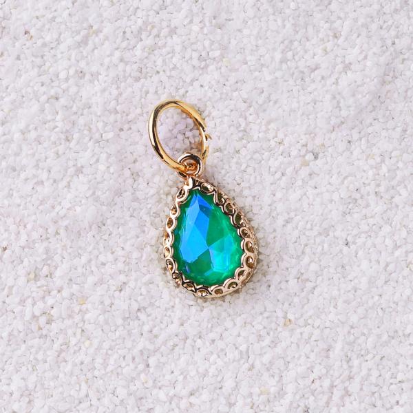 Chrystal Türkis, vergoldet mit 24K Feingold, Amulett M