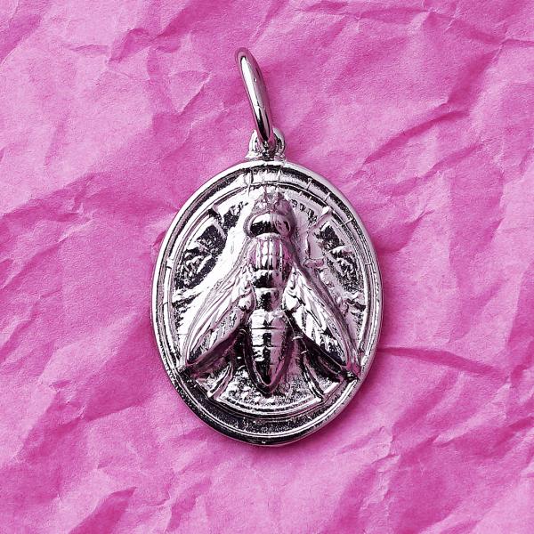 Talisman Biene, versilbert mit 999er Feinsilber, Amulett M