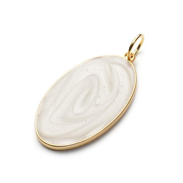 LolliOval Perlmutt, vergoldet mit 24K Feingold, Amulett L