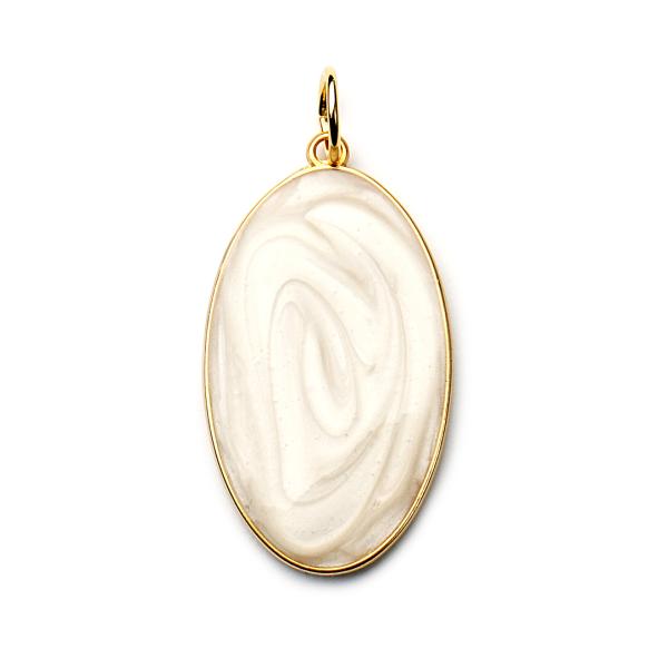 LolliOval Perlmutt, vergoldet mit 24K Feingold, Amulett L