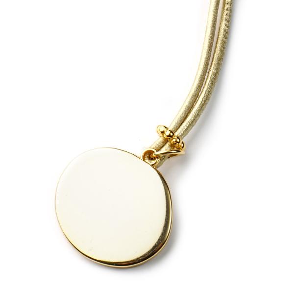 Ibiza Platinum ArtDeco, Leder Halskette