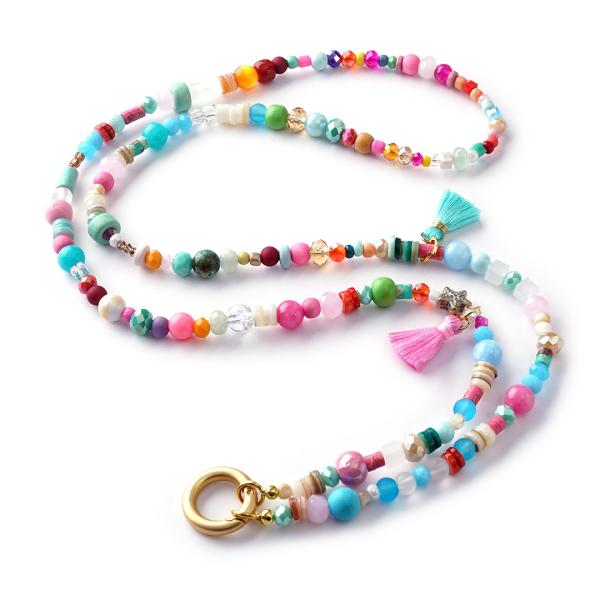 Sunshine 88 GoldShiny, lange Edelstein Wechselkette