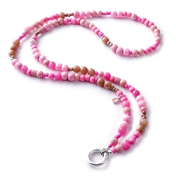 PinkBeach 88 SilverShiny, lange Edelstein Wechselkette