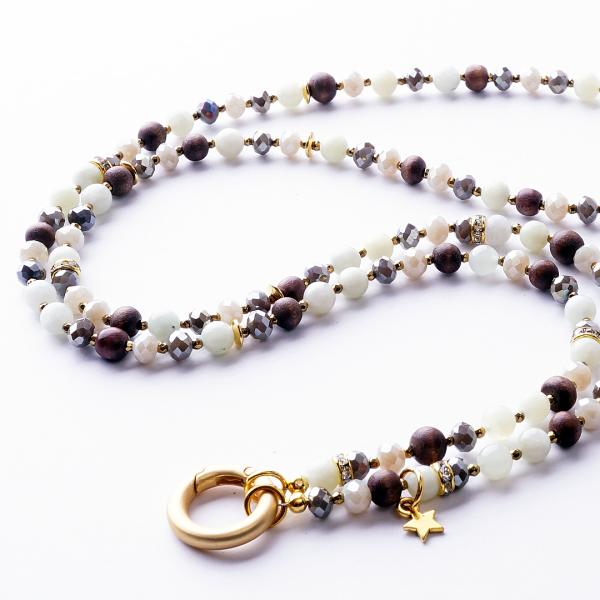 Seren 88 GoldShiny, lange Edelstein Wechselkette