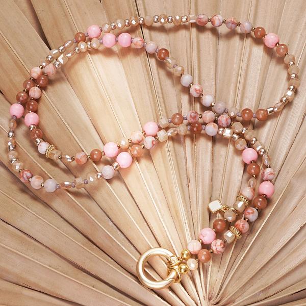 Riona 88 GoldShiny, lange Edelstein Wechselkette