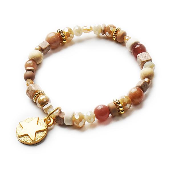 MoccaMousse GoldShiny, Edelstein Armband