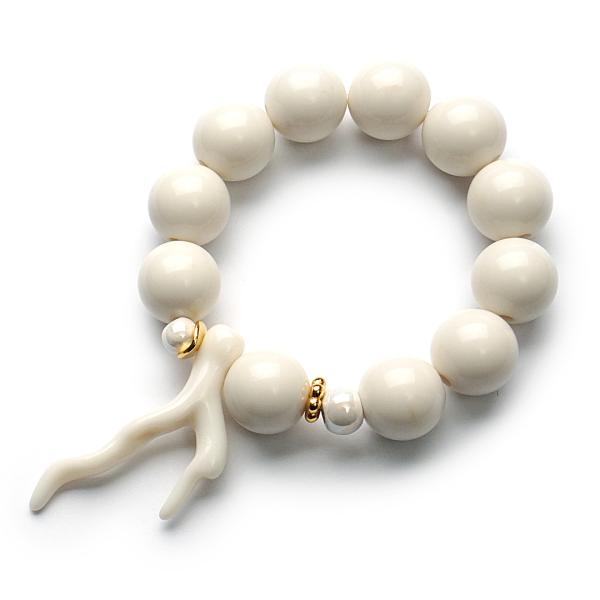 CapeCoral OffWhite GoldShiny, Edelstein Armband