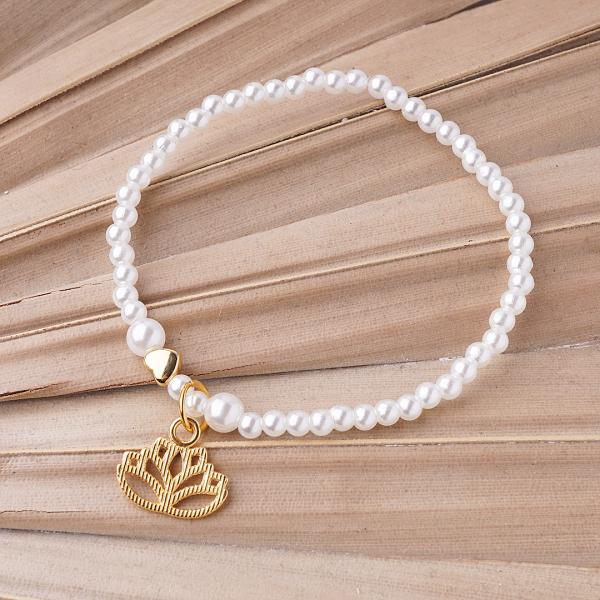 Lotus Flower GoldShiny, Perlen Design Armband
