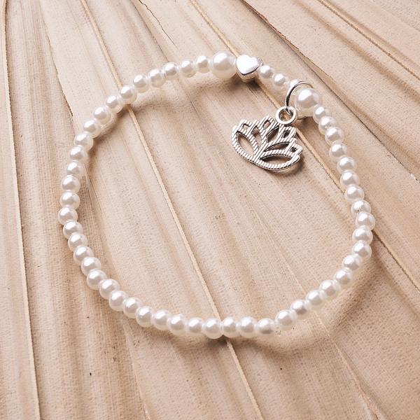 Lotus Flower SilverShiny, Perlen Design Armband