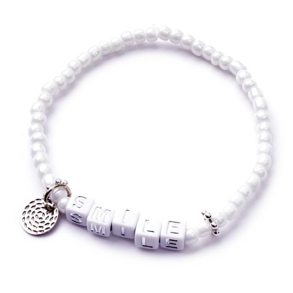Boho Armband SMILE OffWhite