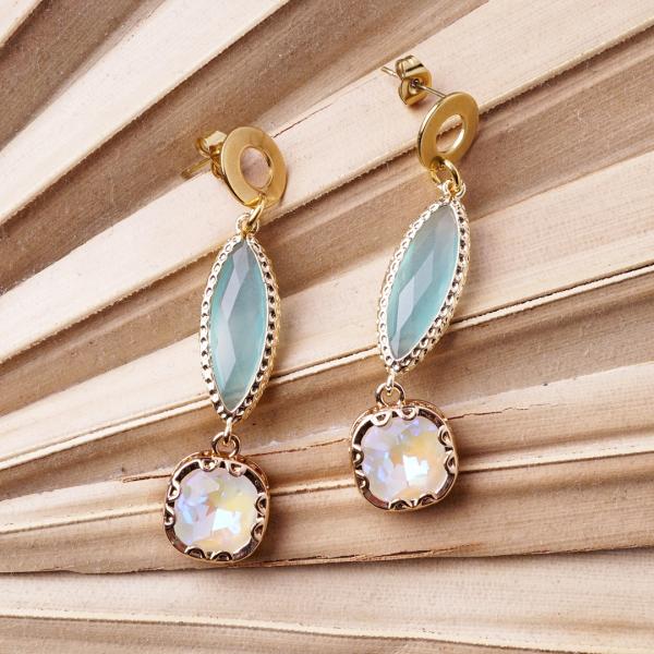 Chrystal Mint OffWhite, Ohrringe