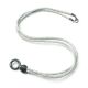 LightGrey Ibiza 88 BlackBeauty, lange Leder Wechselkette