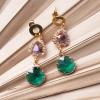 Chrystal Purple Smaragd, Ohrringe